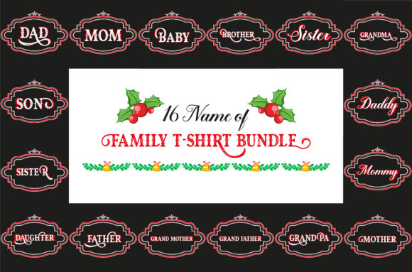 FAMILY T-SHIRT BUNDLE: Graphics & Print Templates