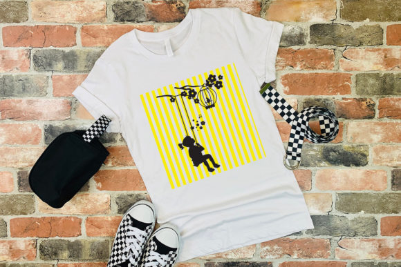 Girl Swinging T-shirt Design Graphics