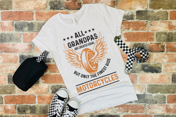 Grandpa Motorcycle T-shirt SVG EPS PNG Graphics