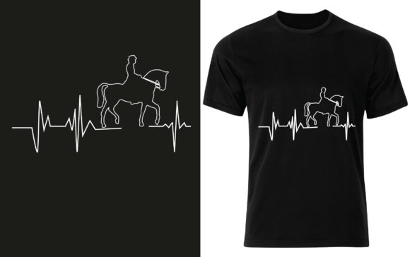 Horse Heart Beat T-Shirt Design: Graphics & Print Templates