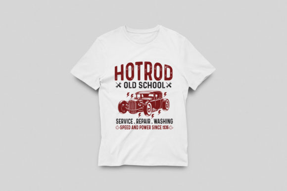 Hot Rod Old School T-shirt Vector SVG: Graphics & Print Templates