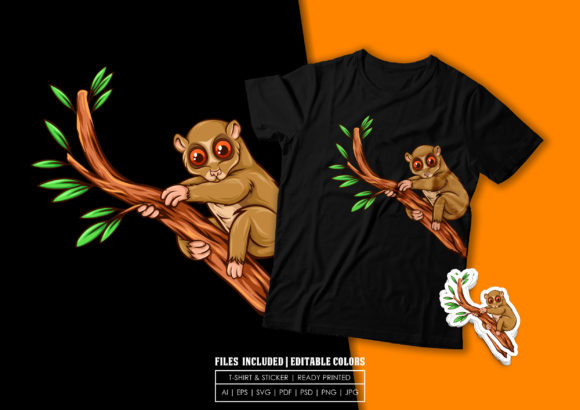 Slow Loris on the Tree: Graphics & Print Templates