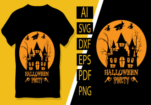 Style Halloween Party T Shirt Design: Graphics for Print Templates