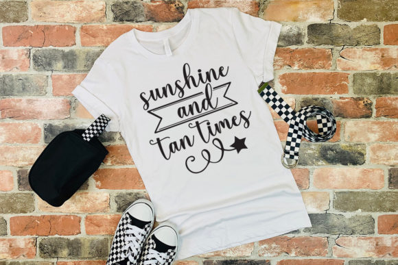 Sunshine and Tan Time Tshirt Graphics for Print Templates